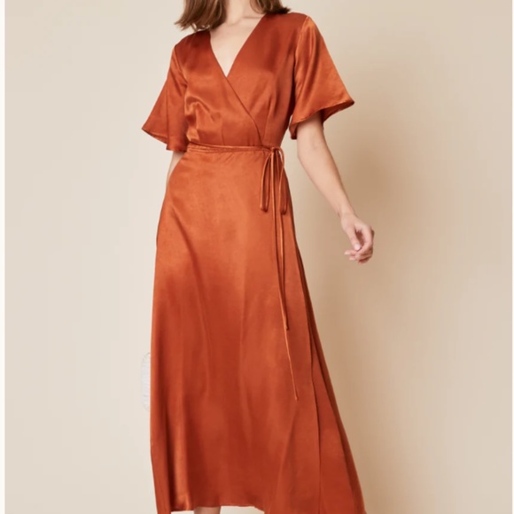 Whimsy + Row Dresses & Skirts - NWT Whimsy & Row Lola Wrap Dress in Rust - Size Medium